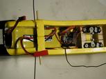 View of the
electronics and battery placement